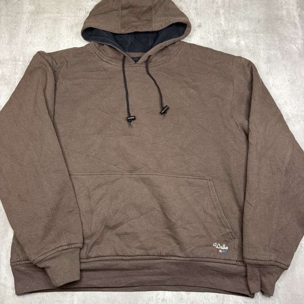 Walls Workwear Brown Thermal Lined Pullover Hoodie Sweatshirt Mens XL DS37215